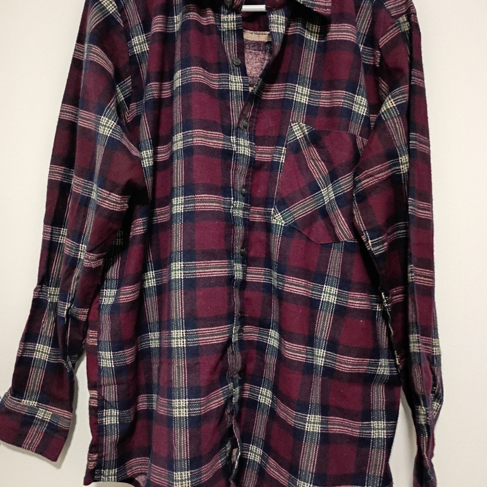 Premier Mens Size L Plaid Button Up Long Sleeve Shirt